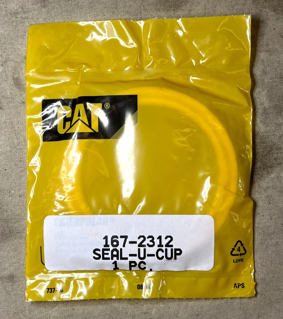 GENUINE CAT CATERPILLAR 167-2312 PREFORMED PACKING SEAL-U-CUP 5330-01-503-4448