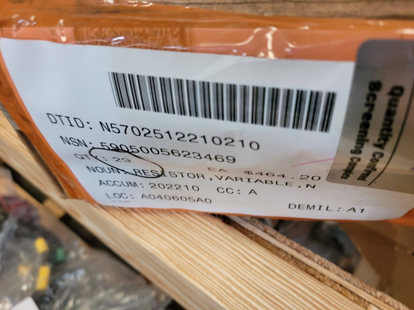 RAYTEHON 719110-60 NONWIRE WOUND VARIABLE RESISTORS 5905-00-562-3469