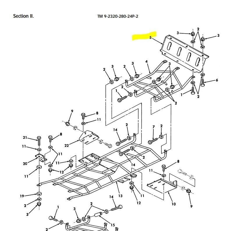 AM GENERAL HMMWV HUMMER SKID PLATE UNDERBODY BRACKET 12460414 5340-01-477-9397