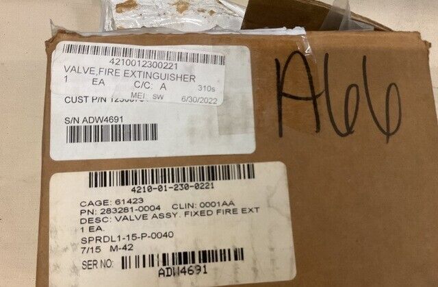 M2/M3 M2A2 M3A2 FIRE EXTINGUISHER VALVE 283281-0004 12308781-3 4210-01-230-0221