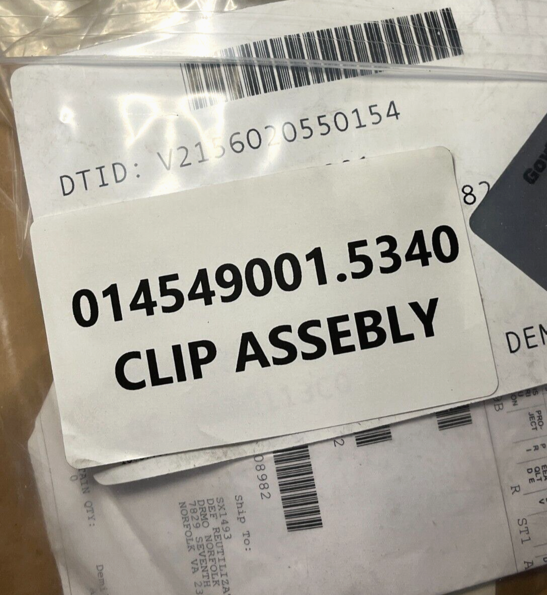 NEW AIRCRAFT OSPREY V-22A 901-066-319-111 CLIP ASSEMBLY 5340-01-454-9001 USA