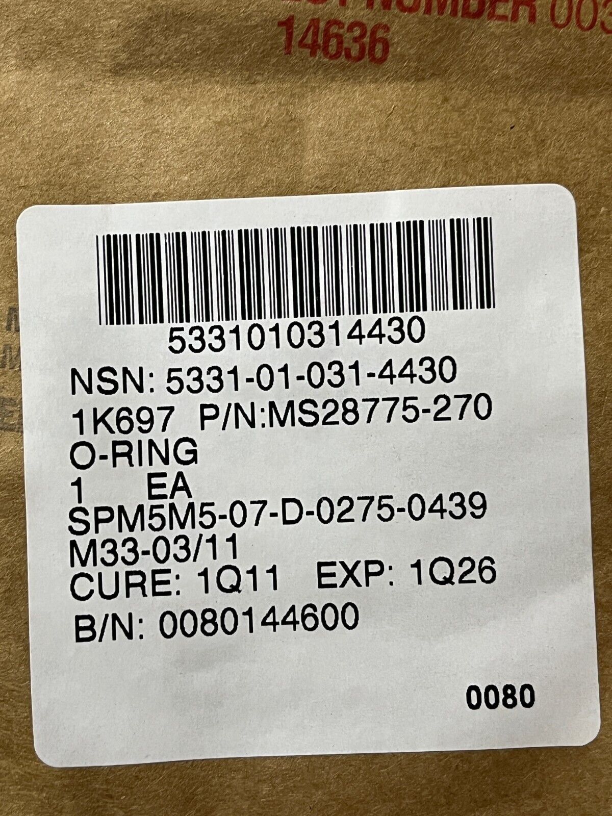 MILITARY STANDARD MS28775-270 O-RING AN6230-48 MIL-P-25732 5331-01-031-4430 USA