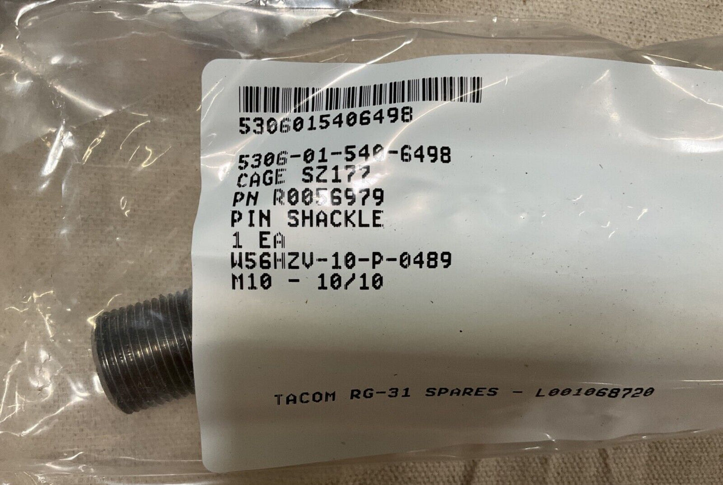 1EA RG-31 MRAP VEHICULAR LEAF SPRING SHACKL PIN R0056979 2510-01-540-6498