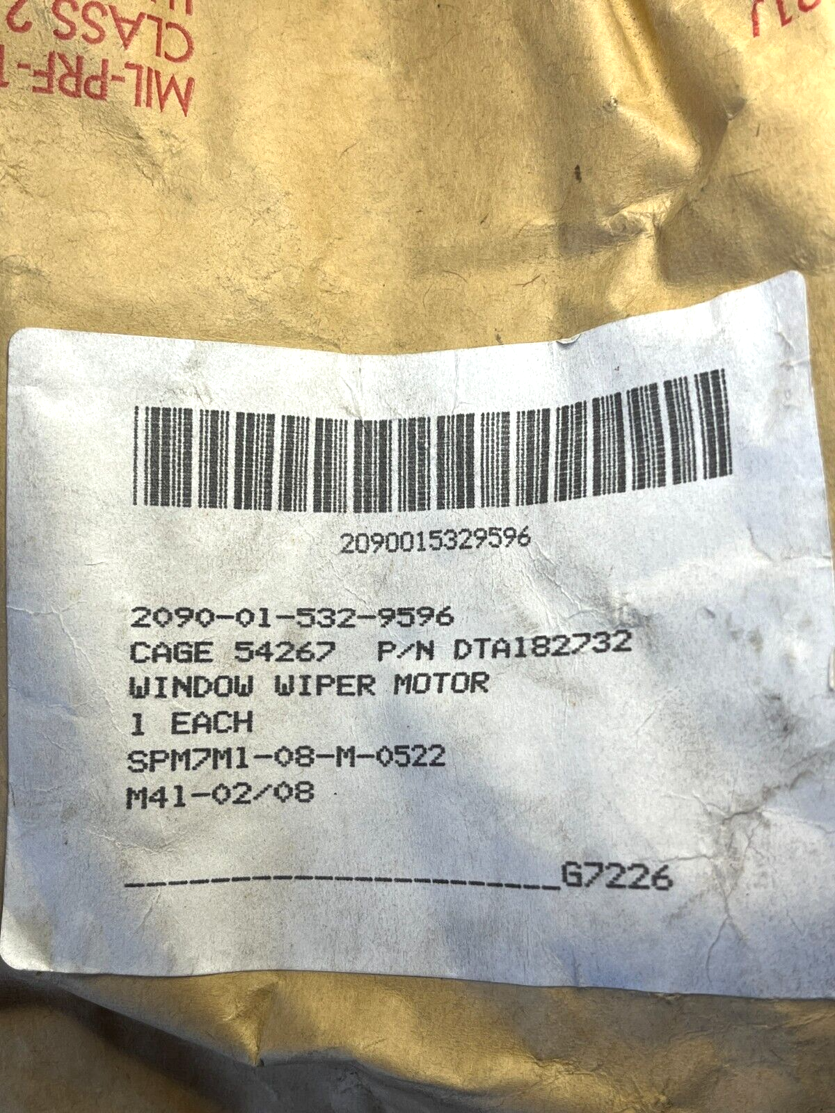 NEW AFI MARINCO DTA182732 24V ELECTRIC WINDSHIELD WIPER MOTOR 2090-01-532-9596