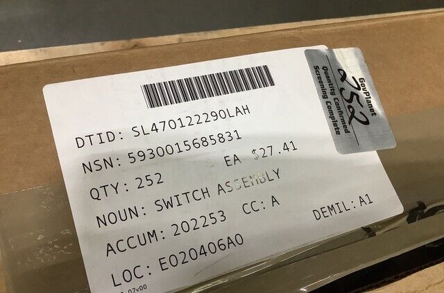 MRV MRAP M1249, MAXXPRO DASH ISS SWITCH,ELECTRONIC 3563111C1 5930-01-568-5831