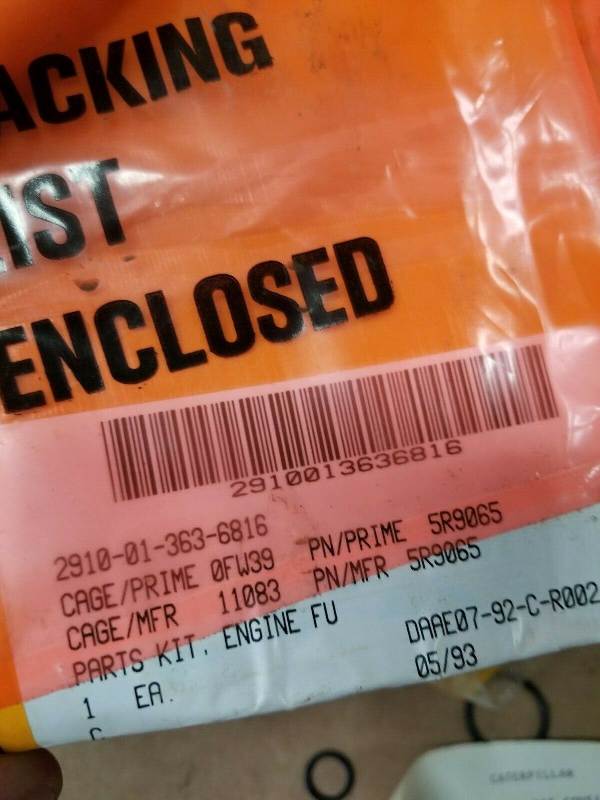 5R9065, Caterpillar Fuel Pump Service Kit 2910-01-363-6816 LMTV FMTV Engine Pump