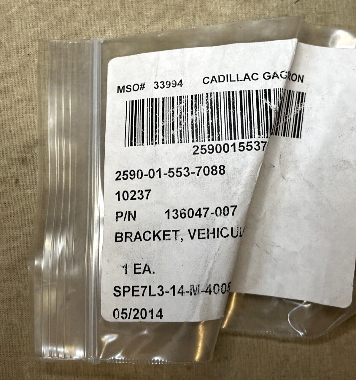 M1117 ASV CADILLAC GAGE 136047-007 VEHICULAR COMPONENTS BRACKET 2590-01-553-7088