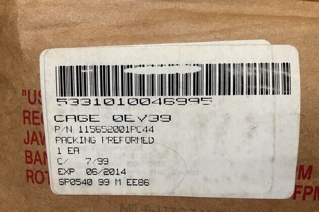 TIM TUSING ENTERPRISES 115652001PC44 O-RING 0-12-1-27 O-10-1-30 5331-01-004-6995