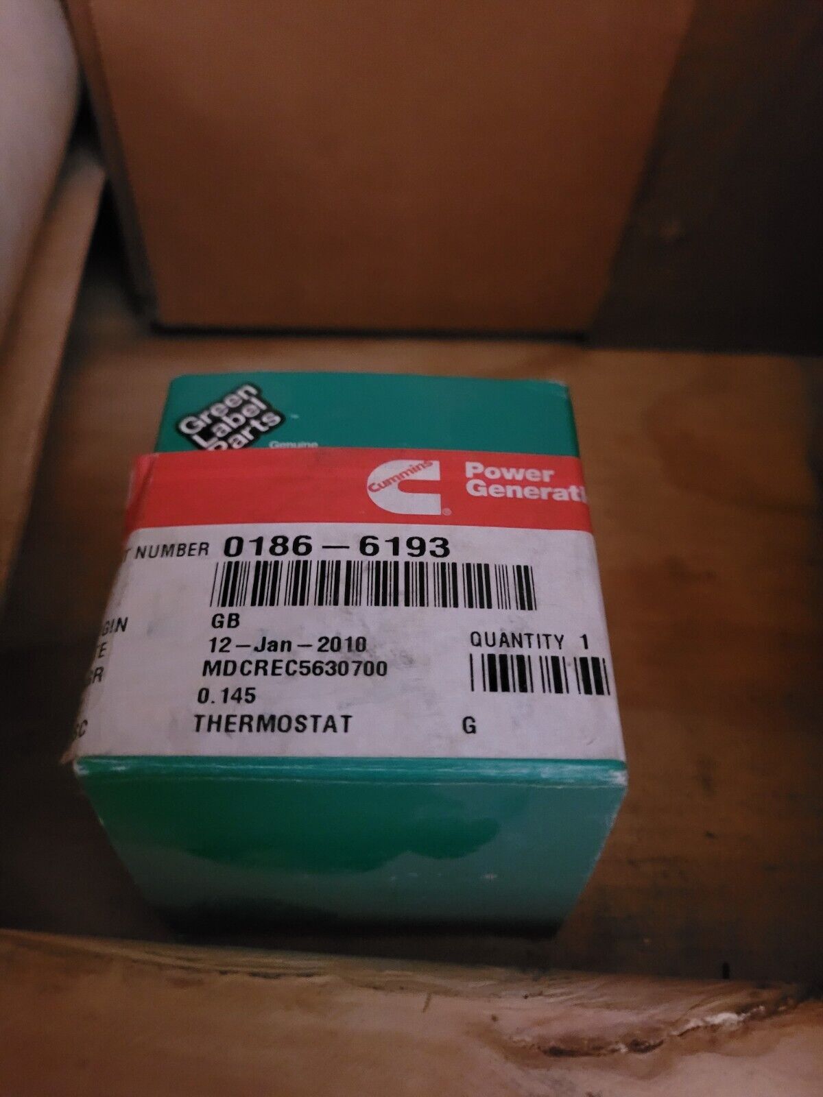 Onan Thermostat 186-6193 CUMMINS GREEN LABEL OEM MEP802A 6685-01-360-9653