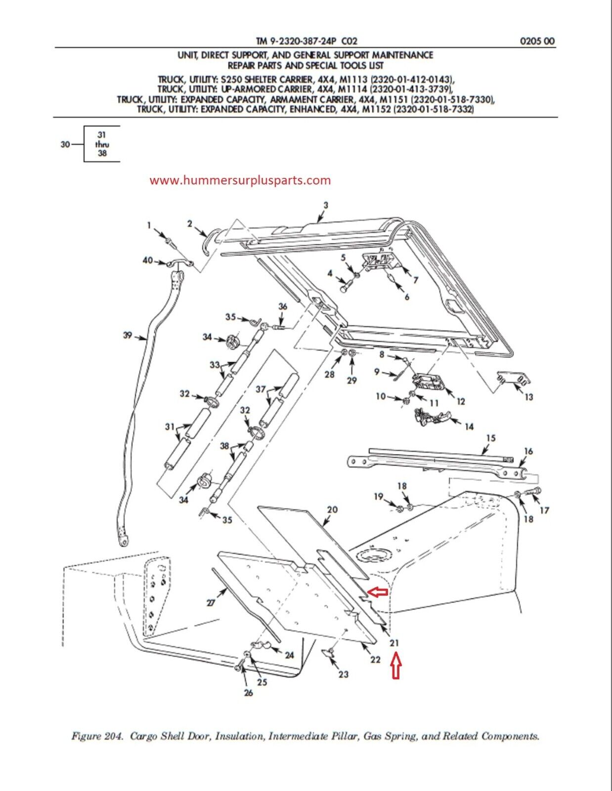 HMMWV HUMVEE CARGO DOOR SOUND DAMPER RH 12339649-2 5590784 2510-01-249-1581