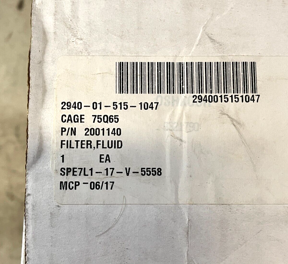 7 TON TRUCK 2001140 HYDRAULIC FLUID FILTER ELEMENT 932179Q 2940-01-515-1047 USA