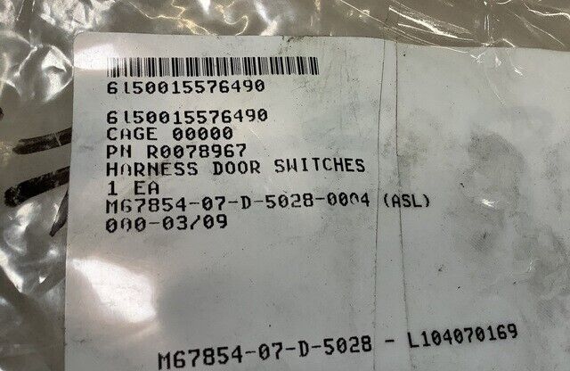 MILITARY MRAP VEHICLE R0078967 BRANCHED WIRING HARNESS/ HARNESS DOOR SWITCHES