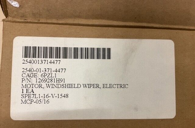 FL (M10A) TRUCK 1269281H91 ELECTRIC WINDSHIELD WIPER MOTOR 2540-01-371-4477 USA