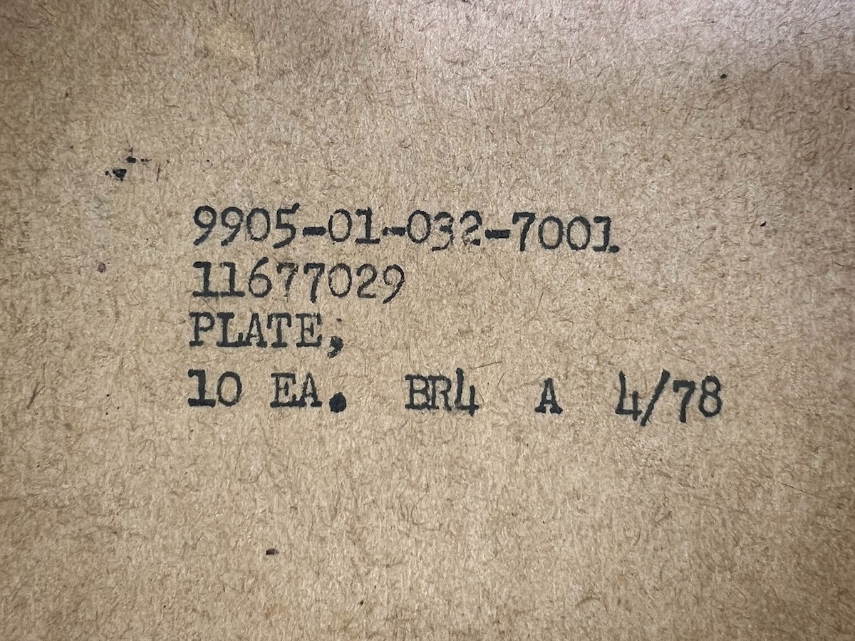 Identification Plate 11677029 NSN 9905-01-032-7001 - photo 5