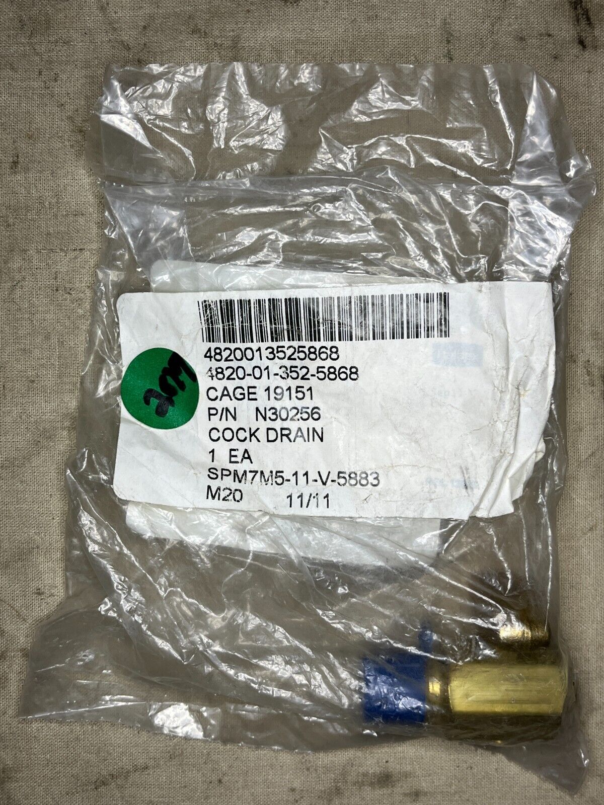 LGM-30 MINUTEMAN 1/2 " 20 X 1/8" N30256 DRAIN COCK N3613AW 4820-01-352-5868