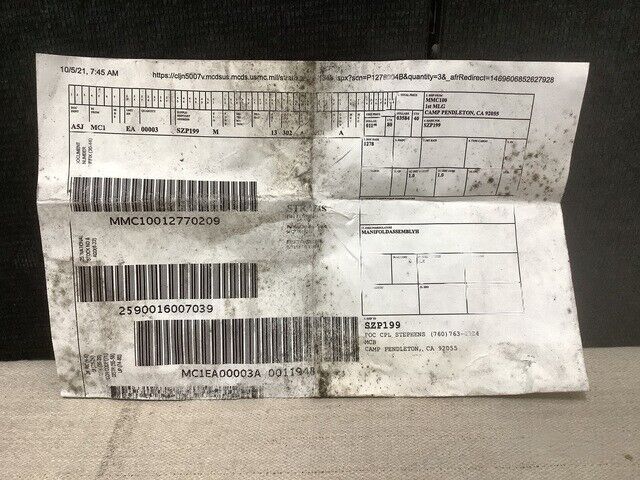 GENUINE ARMORED COMBAT EARTHMOVER M9 IC-5631 HYDRAULIC MANIFOLD ASSEMBLY