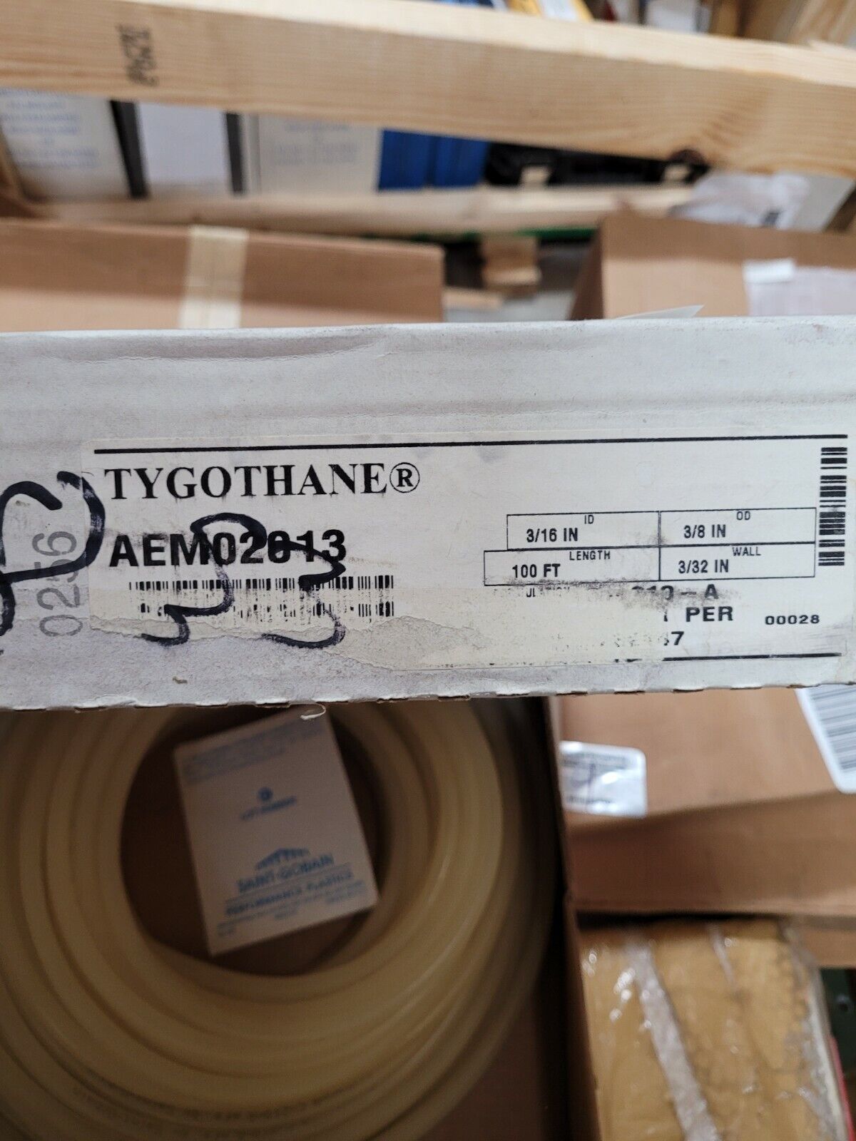 100 ft. Tygothane(R), Unbraided Polyurethane Tubing, 3/8 in Outside Dia.