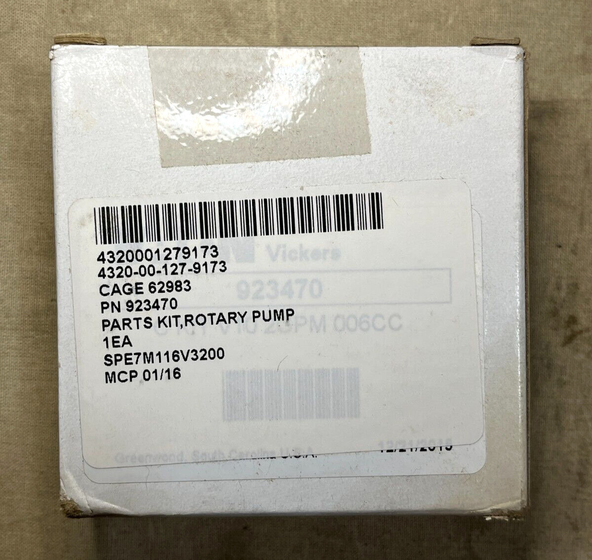 EATON 923470 1VP74 ROTARY PUMP PARTS KIT FITS PUMP MODEL V10-1P 4320-00-127-9173