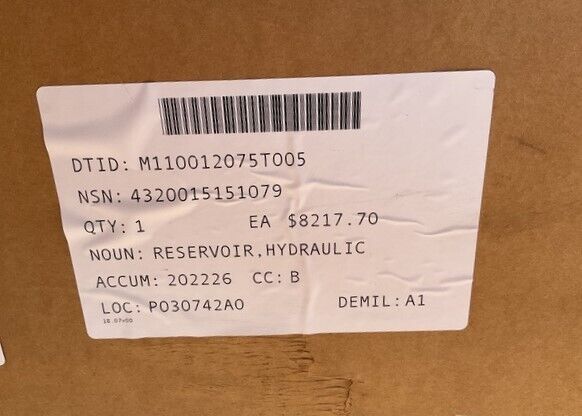 MILITARY 7TON WRECKER TRUCK OSHKOSH 3441592 HYDRAULIC RESERVOIR 4320-01-515-1079