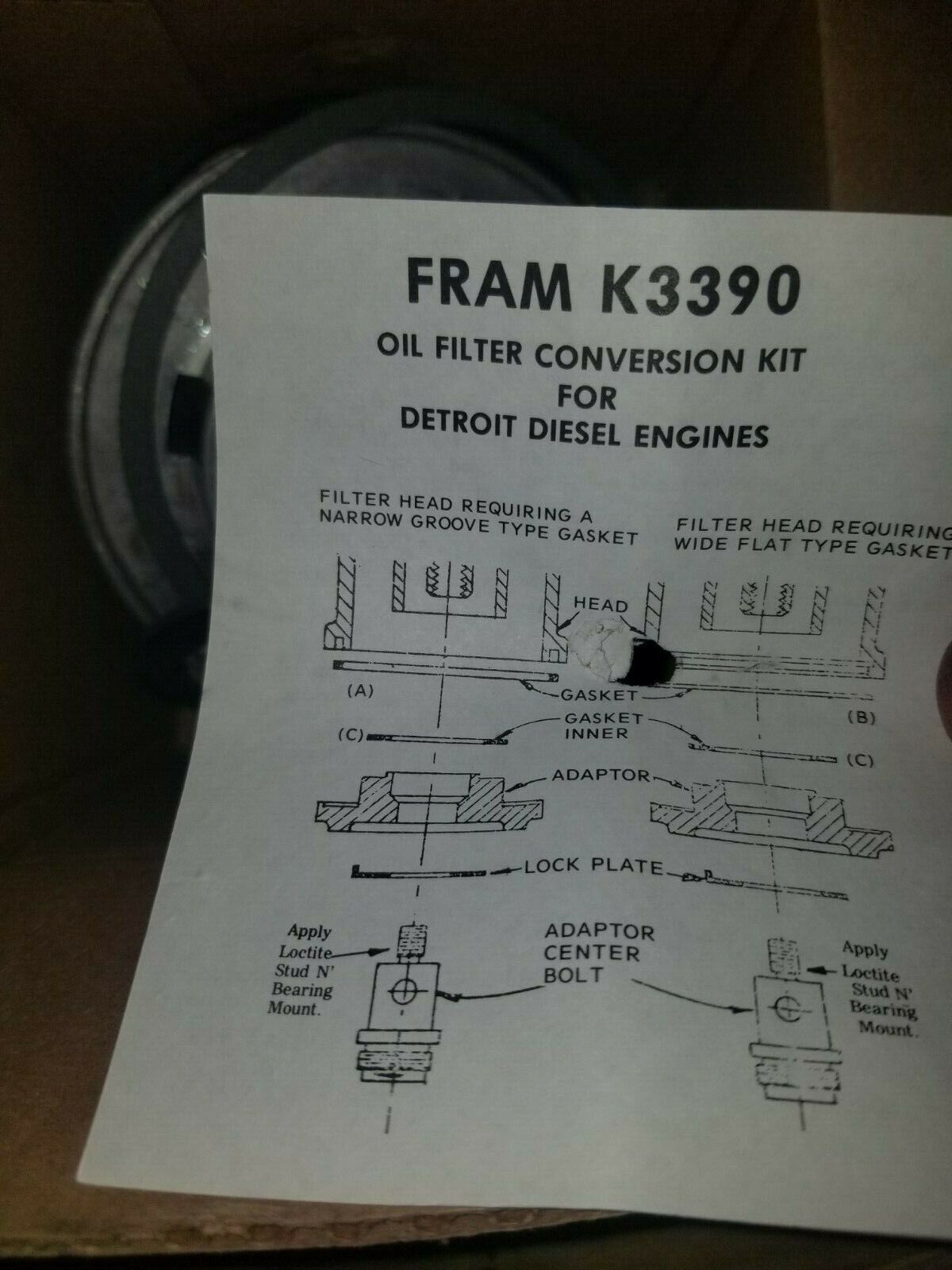 Fleetguard Cummins Adapter Kit For Lf3333 - 3301340S 2815-01-385-4446