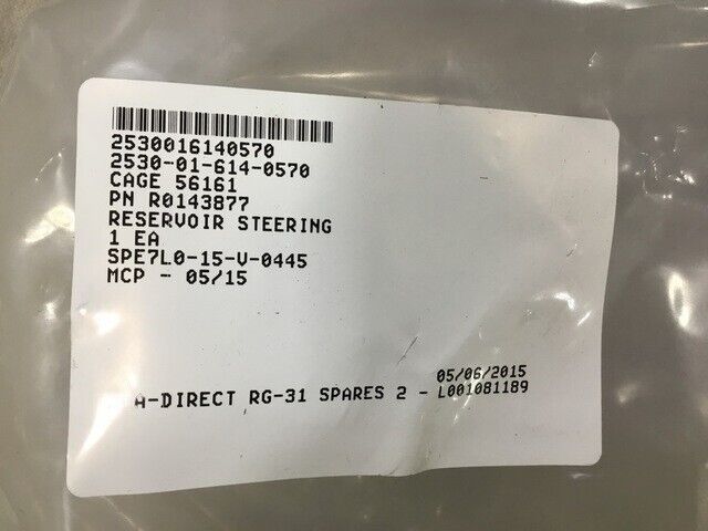 MRAP RG-31 MMPV R0143877 POWER STEERING PUMP ASSEMBLY RESERVOIR 2530-01-614-0570