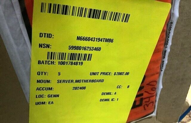 INTEL DBS2400SC2 MOTHERBOARD SERVER 5998-01-625-3460 BRAND NEW - SEALED