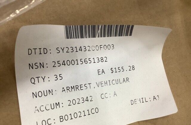 MULTI-TERRAIN LOADE CATERPILLAR CAT 2584318 VEHICULAR ARMREST 2540-01-565-1382
