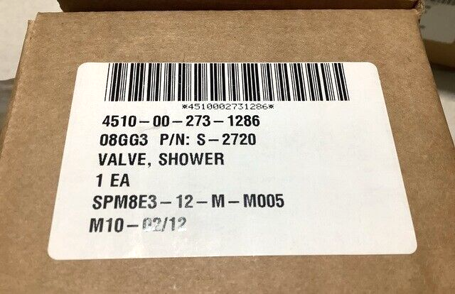 NIMITZ CLASS CVN S-2720 SELF-CLOSING SHOWER VALVE MILV17834 4510-00-273-1286