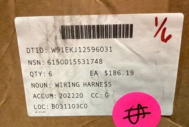 JERRV MRAP VEHICLE GENERAL DYNAMICS 1000695 4003232 HARNESS KIT 6150-01-553-1748