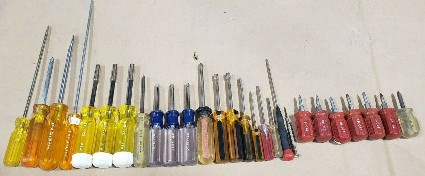 Lot of 27 Screwdrivers, socket-drivers, and nut-drivers Value Tool Lot