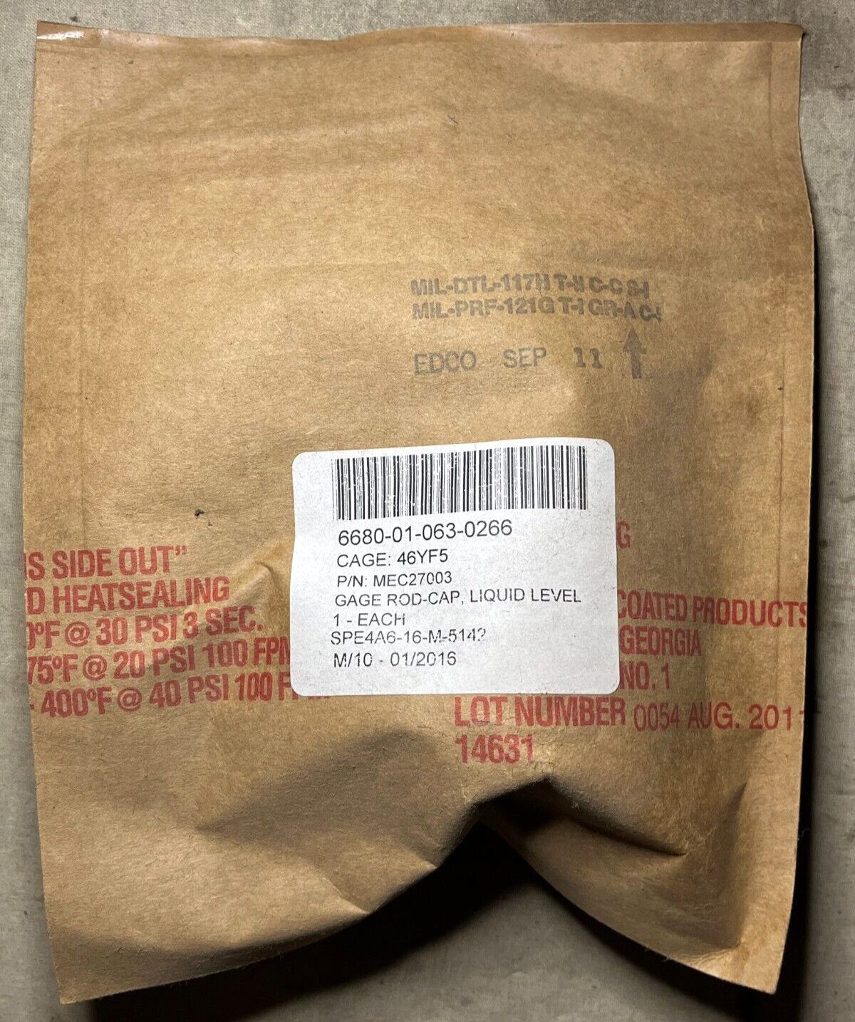 5-TON (M818,M931) MEC27003 LIQUID LEVEL GAGE ROD-CAP NSN 6680-01-063-0266