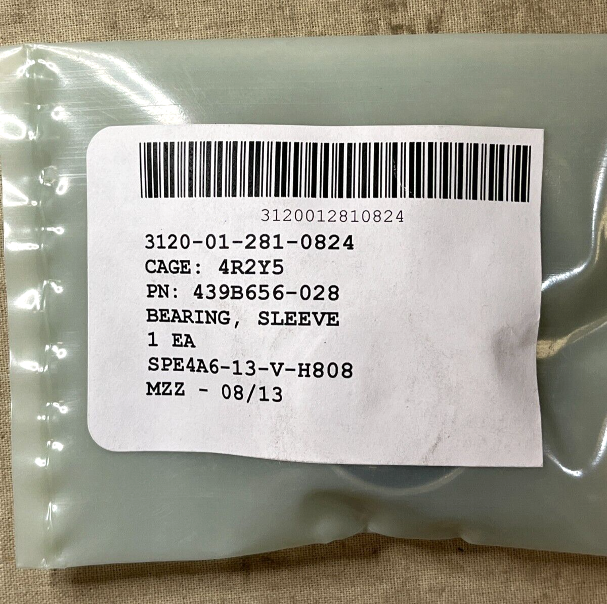 OHIO-CLASS SUBMARINE 439B656-028 SLEEVE BEARING 958E351 3120-01-281-0824 NOS