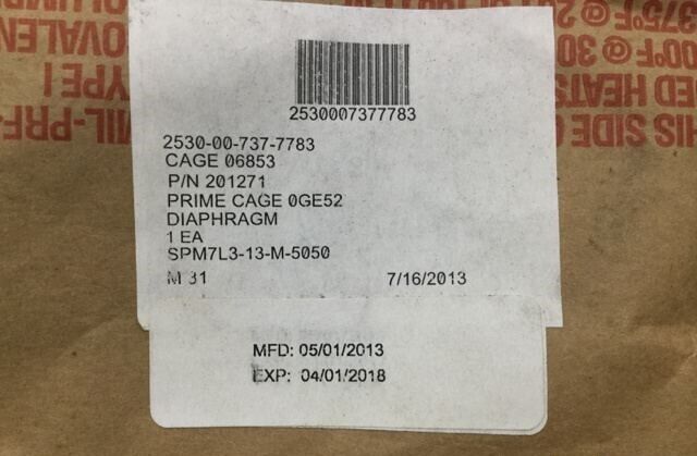 M105A2 M105A1 M107A1 BENDIX 201271 AIR BRAKE CHAMBER DIAPHRAGM 2530-00-737-7783