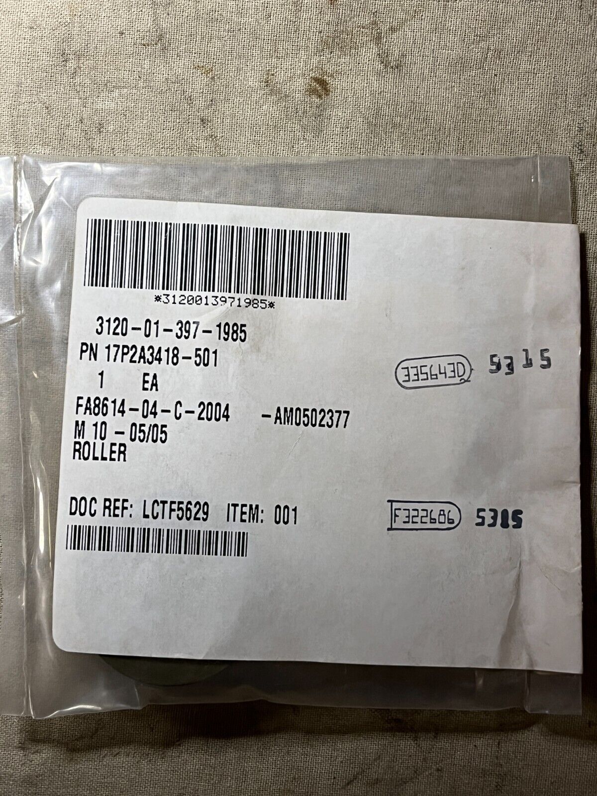 USGI BOEING 17P2A3418-501 LINEAR-ROTARY MOTION ROLLER 3120-01-397-1985