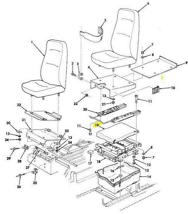 M998 Humvee Hummer Height Adjuster Cover High Back Seat 2540-01-381-2079