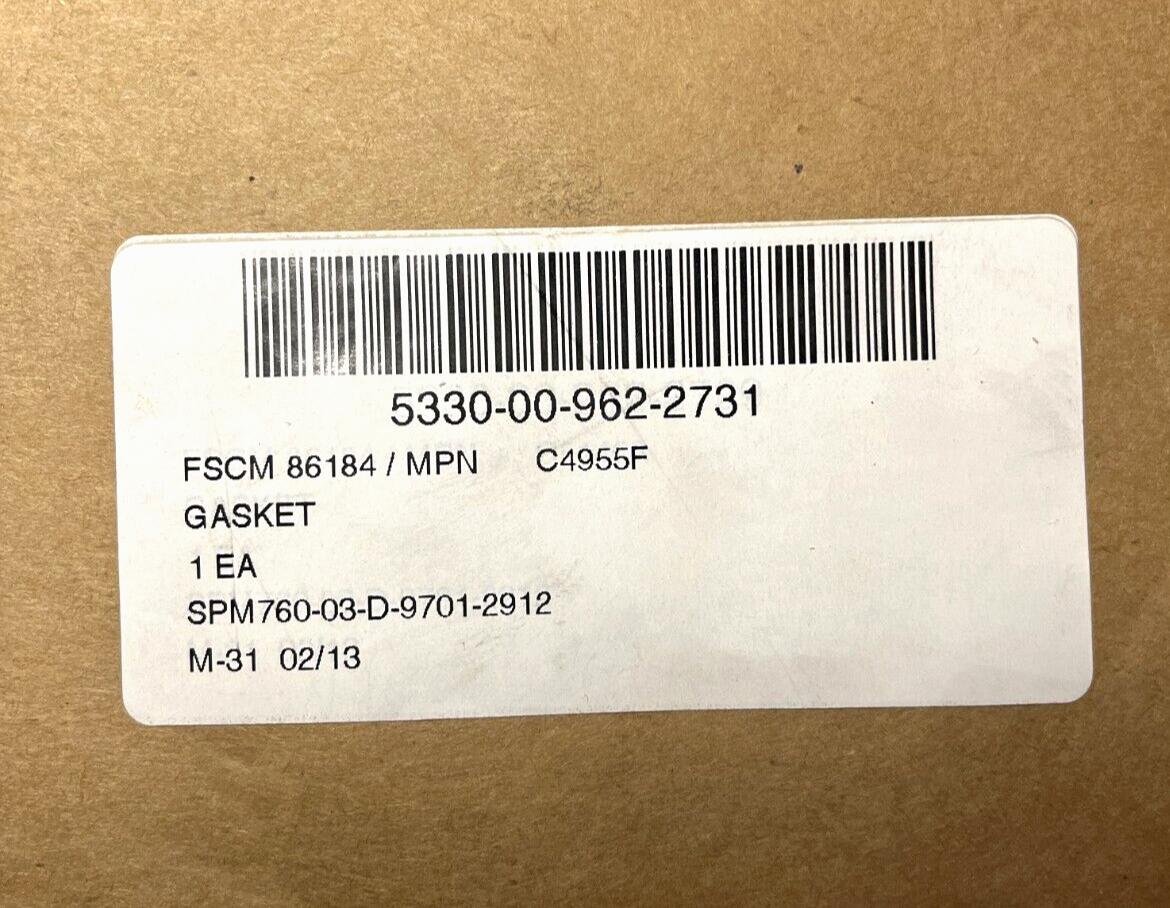 (LPD-4) AUSTIN CLASS, NIMITZ CLASS CVN C4955F GASKET C4955 5330-00-962-2731 NOS