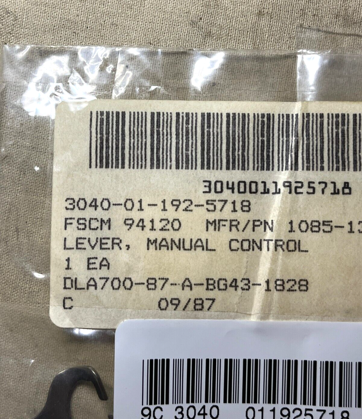 DIVERS LIFE SUPPORT MANUAL CONTROL LEVER 1085-13 8800-20-17 3040-01-192-5718