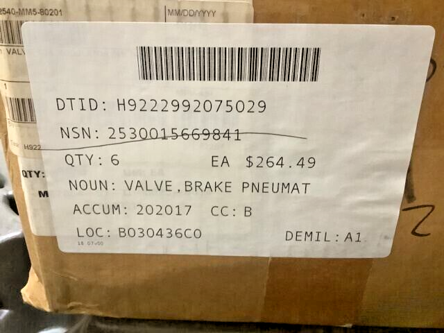 MRAP RG33 PLUS 5015514 ABS MODULATOR BRAKE VALVE 2540-MM5-001 2530-01-566-9841