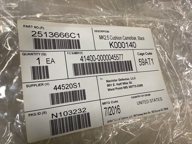 MRAP MAXXPRO NAVISTAR 2513666C1 VEHICULAR SEAT BACK CUSHION 2540-01-659-5836