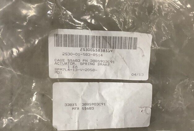 New MRAP-MAXXPRO 3885903C91 Spring Air Brake Actuator/ Chamber 2530-01-583-8514