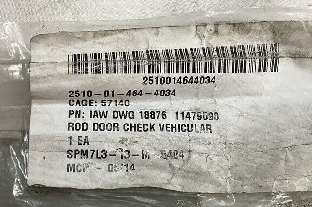 MILITARY HEMTT 11479090 VEHICULAR DOOR CHECK ROD ST282-3 2510-01-464-4034