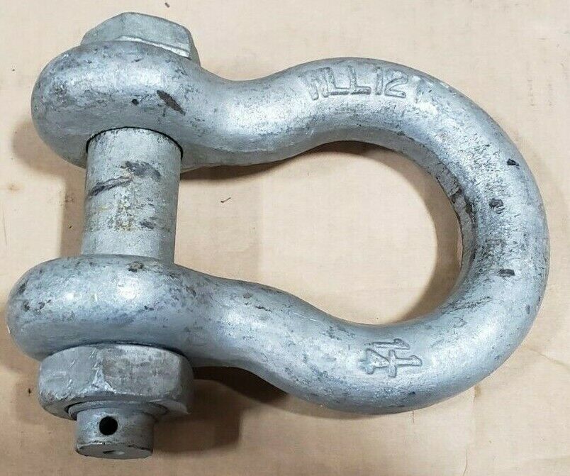 1 ¼” WLL 21T Gray/Silver (42,000 lbs.) Bolt Type Anchor Shackle HS ALLOY Militar