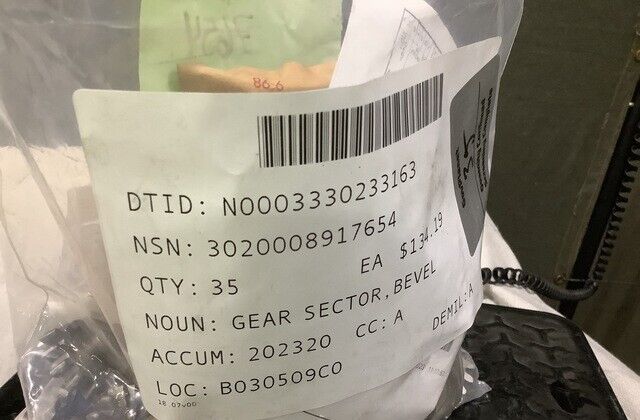 CS3020-SR-0705 BEVEL GEAR SECTOR 106837E 106837EPC105 51358B 3020-00-891-7654