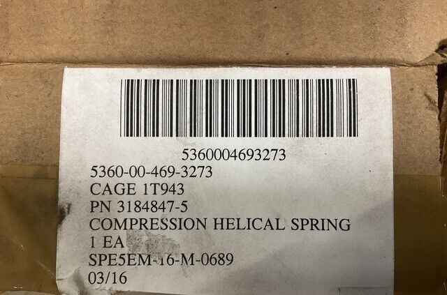 AUSTIN CLASS LPD-4 3184847-5 COMPRESSION HELICAL SPRING 1388380 5360-00-469-3273