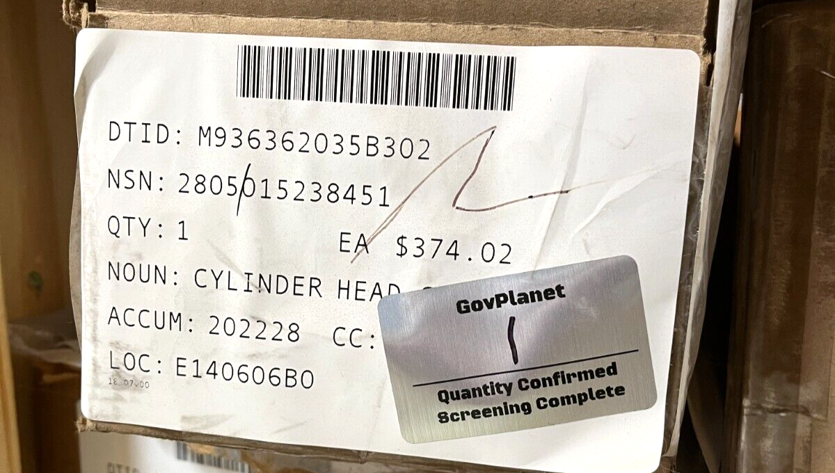 GENUINE CAT GASOLINE ENGINE CYLINDER HEAD 191-6149 1916149 2805-01-523-8451 USA