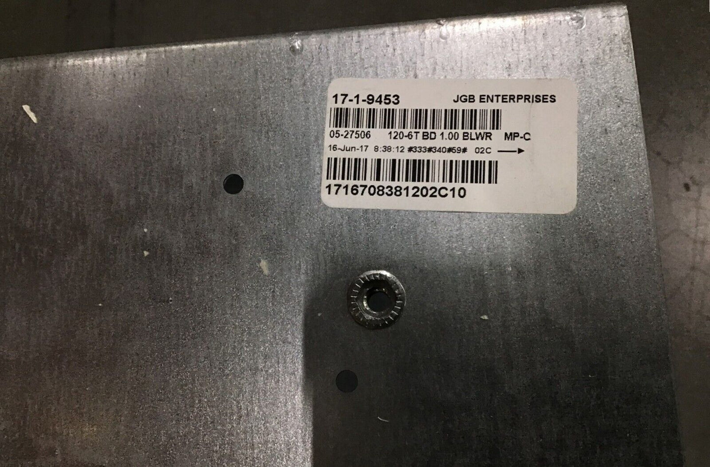 JGB 17-1-9453-1 RECIRCULATION M FAN COMPONENT 17-1-9453 4920-01-528-0524