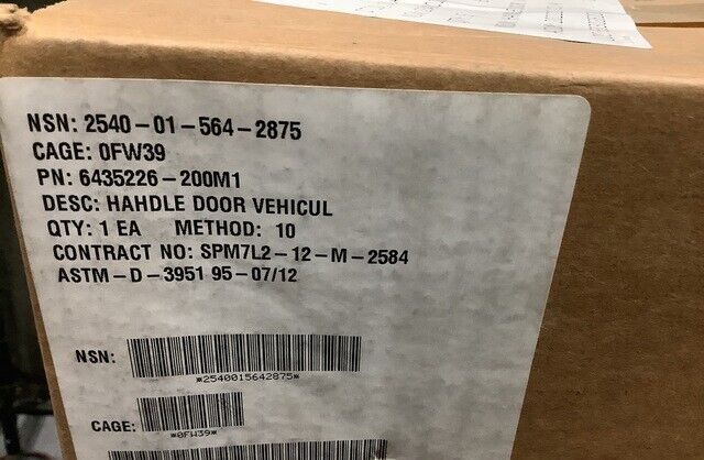 HMMWV TRUCK VEHICULAR DOOR PULL HANDLE LEFT 6435226-200M1 2540-01-564-2875