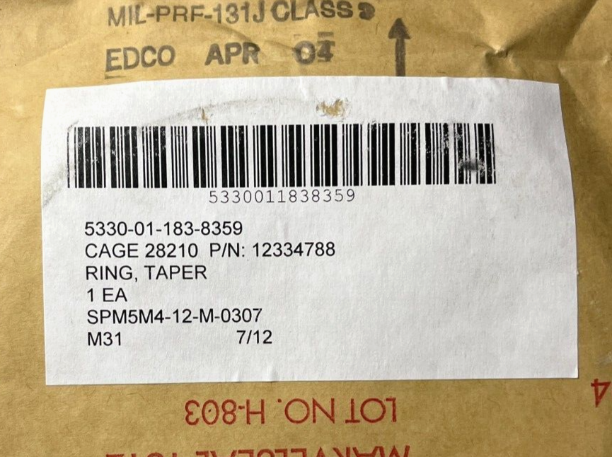 ARMORED COMBAT EARTHMOVER (ACE) M9 12334788 METAL SEAL RING 5330-01-183-8359