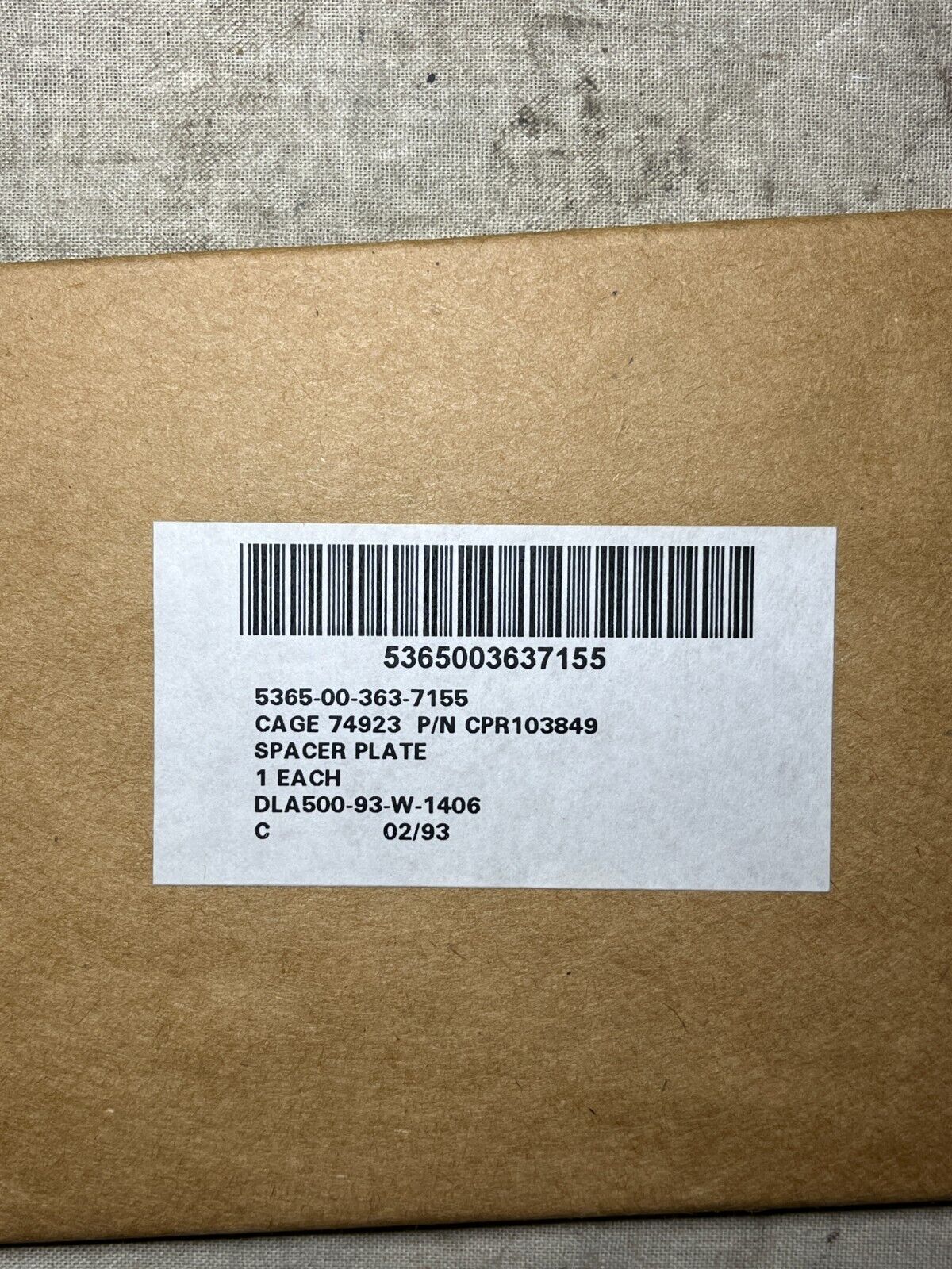 USGI MILIATRY PLATE SPACER CPR103849 5365003637155 5365-00-363-7155 USA-STOCK