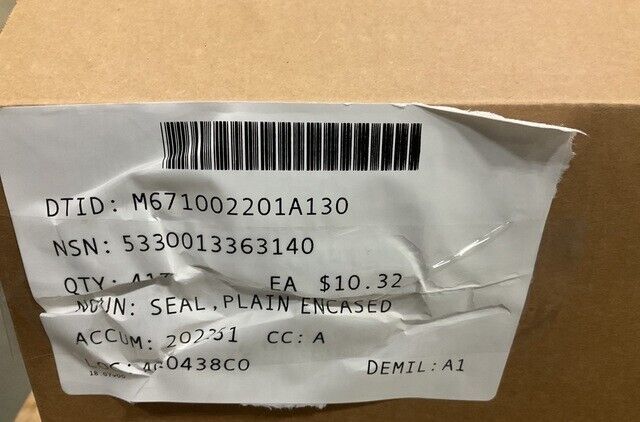 AAVP-7A1, A4 A3 BFVS 12295554 PLAIN ENCASED SEAL OIL 10394059 5330-01-336-3140